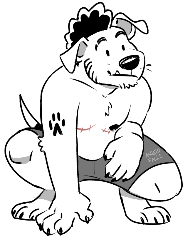 an image of AngeloFalls, hi i'm a anthro dog!